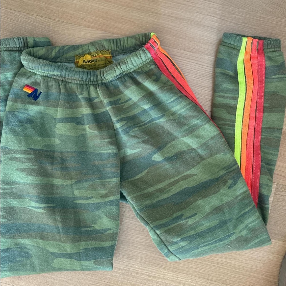 Aviator Nation Green Athletic Shorts